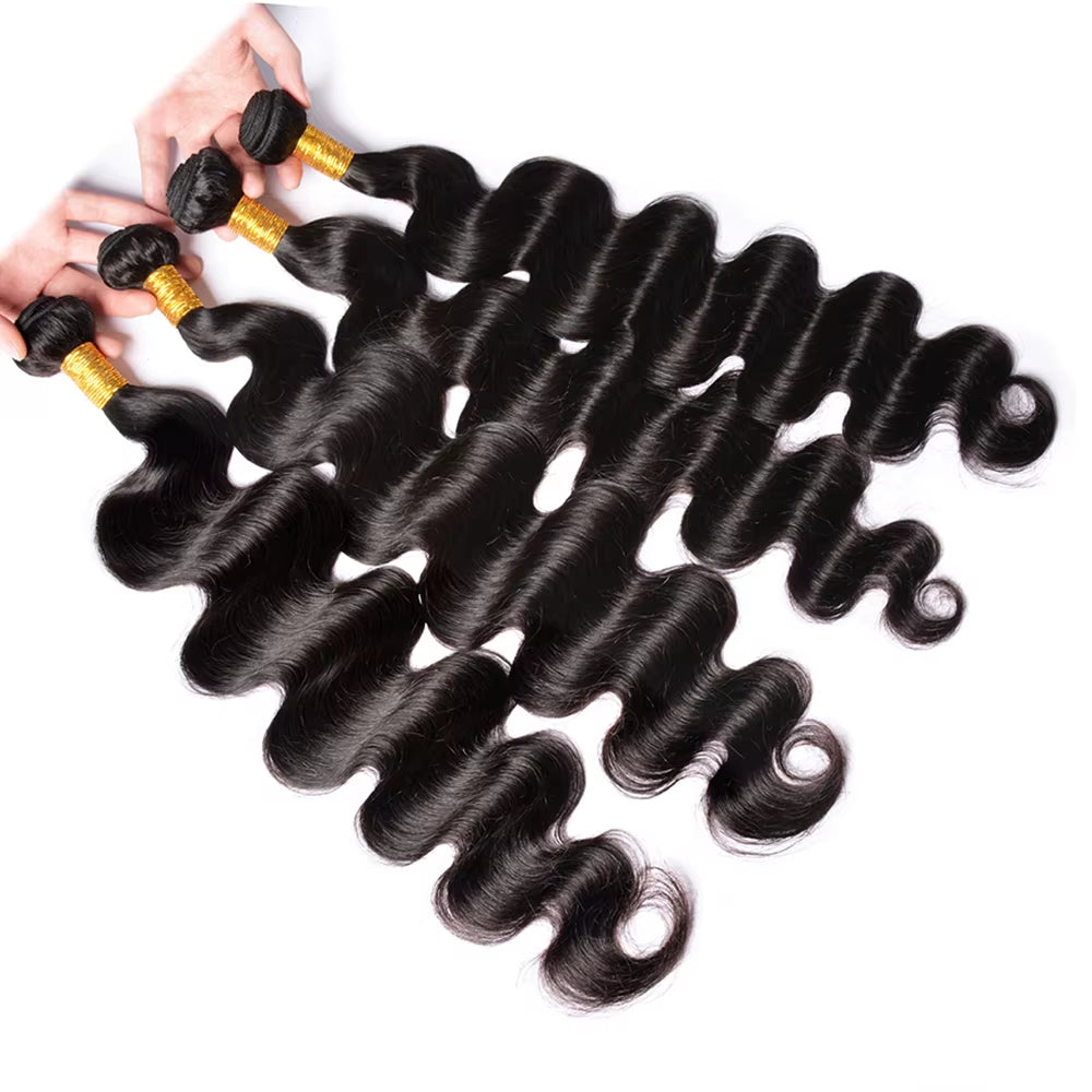 12A 100% Human Hair Bundles Body Wave Bundles Human Hair 30 Inch Body Wave Hair Weave 1Pc/100G Natural Raw Human Hair Extensions