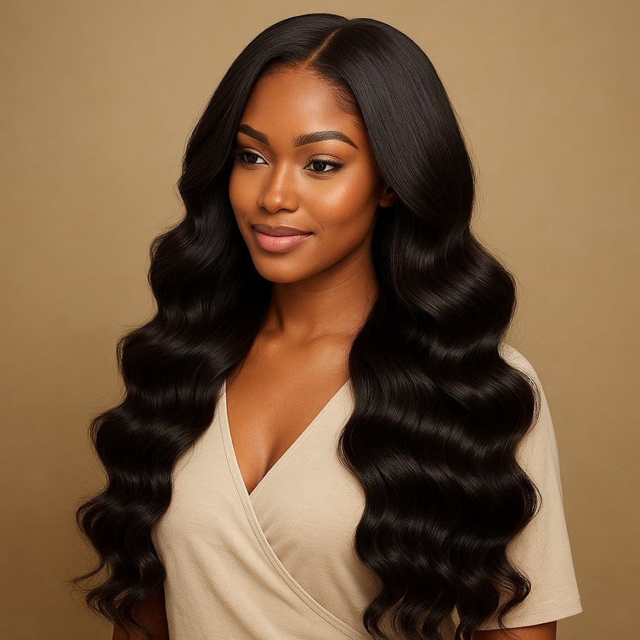 Body Wave 13X6 HD Lace Frontal Wing - 200% Density - Natural Black - Glueless  Human Hair 