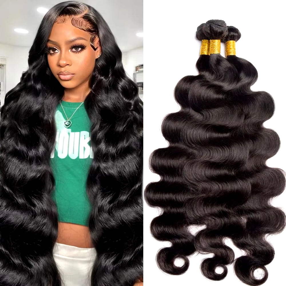 12A 100% Human Hair Bundles Body Wave Bundles Human Hair 30 Inch Body Wave Hair Weave 1Pc/100G Natural Raw Human Hair Extensions